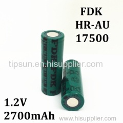 Authentic FDK AU Sanyo 1.2V 2700mAh 17500 Flat Top Ni-MH Rechargeable Batteries