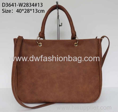 Brown PU fabric handbag/Fashion lady hand bag