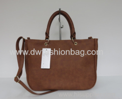 Brown PU fabric handbag/Fashion lady hand bag