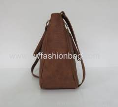 Brown PU fabric handbag/Fashion lady hand bag