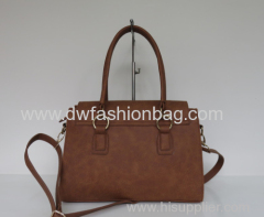 Brown handbag/PU fabric lady hand bag