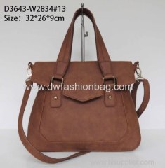 Fashion brown PU handbag/Lady hand bag