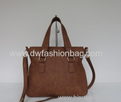 Fashion brown PU handbag/Lady hand bag