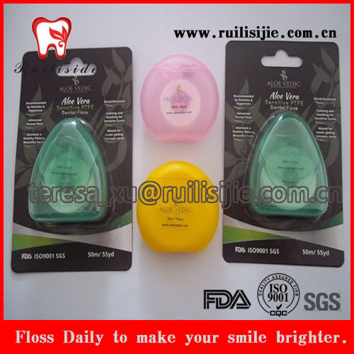 50meters Triangle shape Case Dental Floss flosser dispenser with customized Label printing