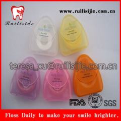 50meters Triangle shape Case Dental Floss flosser dispenser with customized Label printing