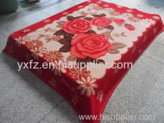 red color raschel blankets