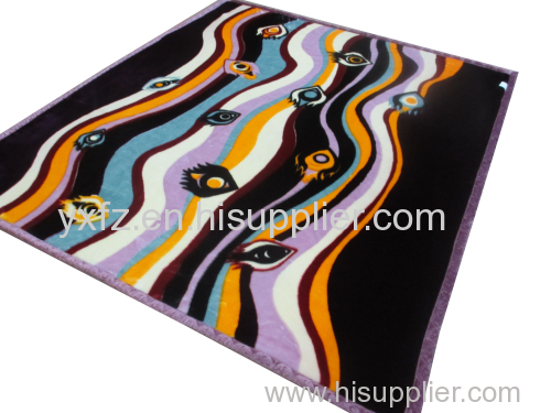 simple design colorful raschel blankets