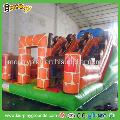cheap Commercial giant inflatable slide for sale Inflatble double lanes dry slide