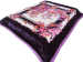 purple color raschel blankets used in bed