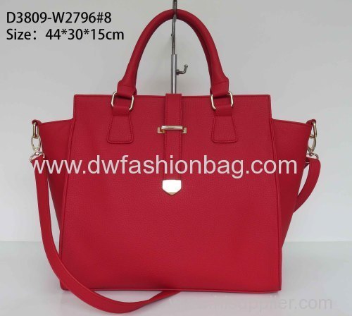 PU fabric red handbag/Fashion ladies bag