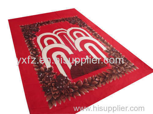 Red color raschel blankets weft knitting