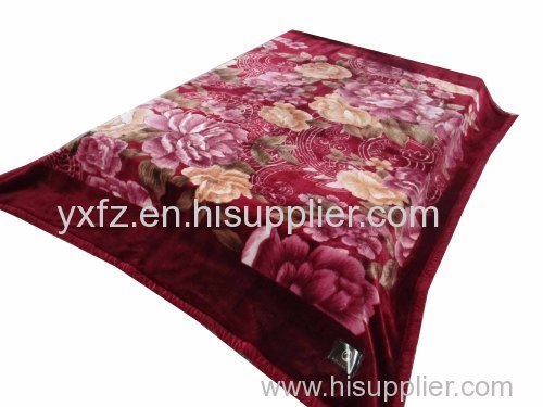 Coral red color raschel blankets