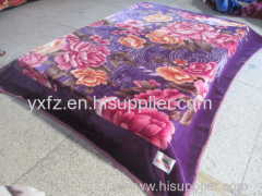 Coral red color raschel blankets