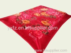 Coral red color raschel blankets