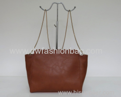 Brown chain bag /PU fabric shoulder bag