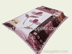 brown yellow color raschel blankets