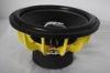 Yellow 38 CM SPL Car Subwoofers Dual Heavy Ferrite Magnet Match Dual Yellow Stitch