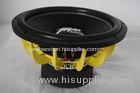 Yellow 38 CM SPL Car Subwoofers Dual Heavy Ferrite Magnet Match Dual Yellow Stitch