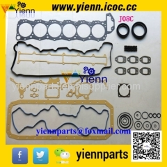 HINO J08C J08CT Full gasket kit 04010-0706 with head gasket for HINO KC-FF1J KC-FD1J FM1J Trucks JO8C diesel engine