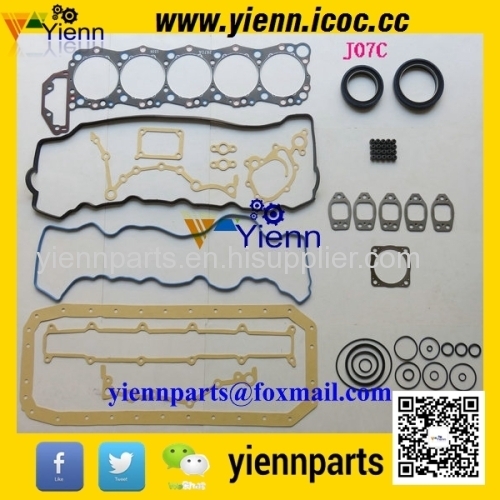 HINO J07C J07CT Full gasket kit 04010-0702 and head gasket 11115-2670 for HINO FC3J Truck J07C J07CT diesel engine parts