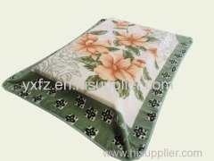 green color weft knitting raschel blankets