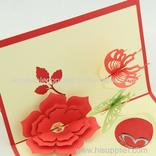 Butterfly flowers pop up card