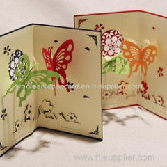 Butterflies 90o 3d postcard