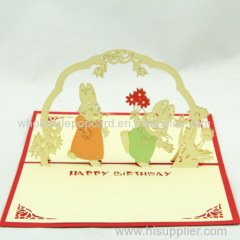 3d love card birthday pop up postcard