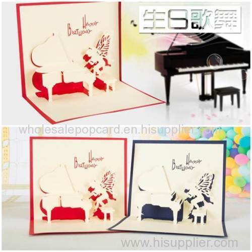 Piano birthday pop up 3d card