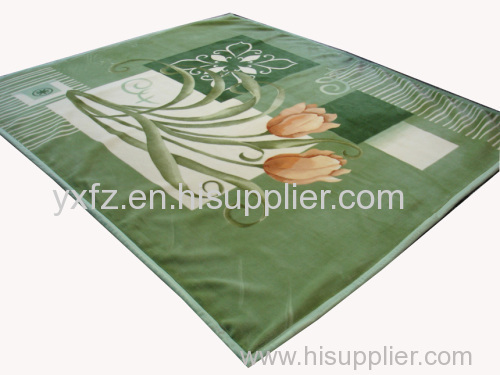 Green color raschel blankets 200*240cm 2sides