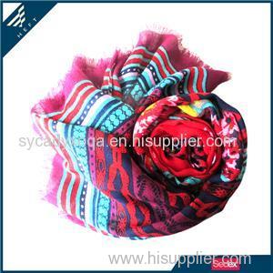 China Beautiful Flower Print Scarf