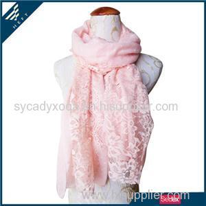 Soft Pink Lace Scarf