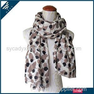 Animal And Polka Dot Print Scarf