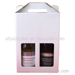 Cardboard Paper Bottle Gift Box With Window For 2 Bottles Of Wine