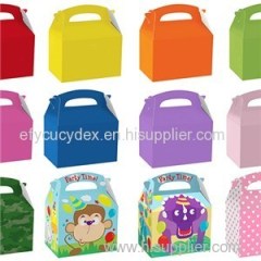 Children's Birthday Coloured Party Paper Gift Food Lunch Boxe