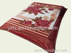 maroon color 2ply raschel blankets