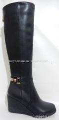 ladies handmade fashionable leather over knee flat boots directly selling from factory