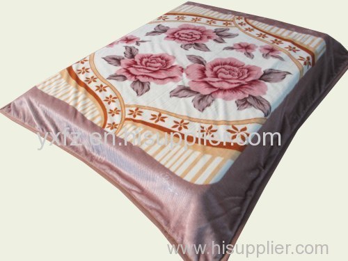 light camel color raschecl blankets with cotton 2sides