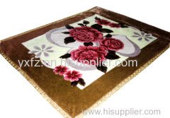 gold brown raschel blankets with silver