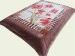 coral red color raschel blankets with cotton 2ply