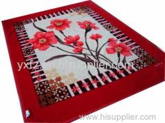 coral red color raschel blankets with cotton 2ply