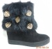 Stylish handmade leather flat fur boots for womens