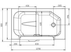 Wheelchair walk in tub