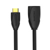 TV connect cable MINI HDMI extention cable round male to famale black color standard 19 pin