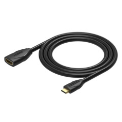 TV connect cable MINI HDMI extention cable round male to famale black color standard 19 pin