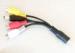 4 Pin Connector Split To DC Power Cable 3 RCA Cable For Vehicle Monitor