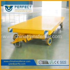 No power Forklift Towing Industrial Trailers with steel platform