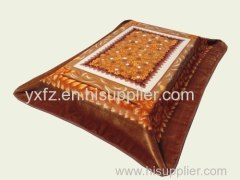 gold brown color raschel blankets weft knitting