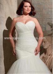 Tulle Sweetheart Neckline Natural Waistline Mermaid Plus Size Wedding Dress With Detachable Jacket