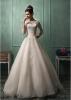 Tulle Bateau Neckline A-line Wedding Dresses With Lace Appliques